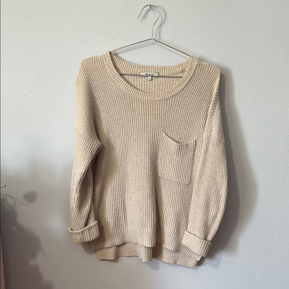 Madewell Thompson pullover Cream Knit Sweater